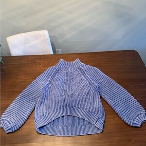 Free People Lavender Cable Knit Turtleneck Sweater